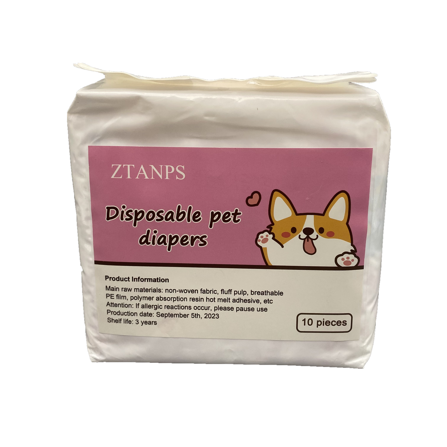 ZTANPS Disposable Pet Diapers 10pcs Pet Diapers Diapers for Dogs in Heat, Excitable Urination, or Incontinence