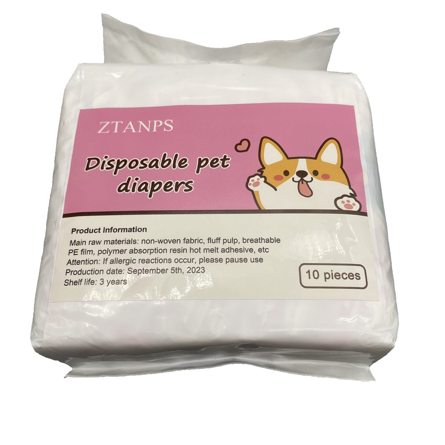 ZTANPS Disposable Pet Diapers 10pcs Pet Diapers Diapers for Dogs in Heat, Excitable Urination, or Incontinence